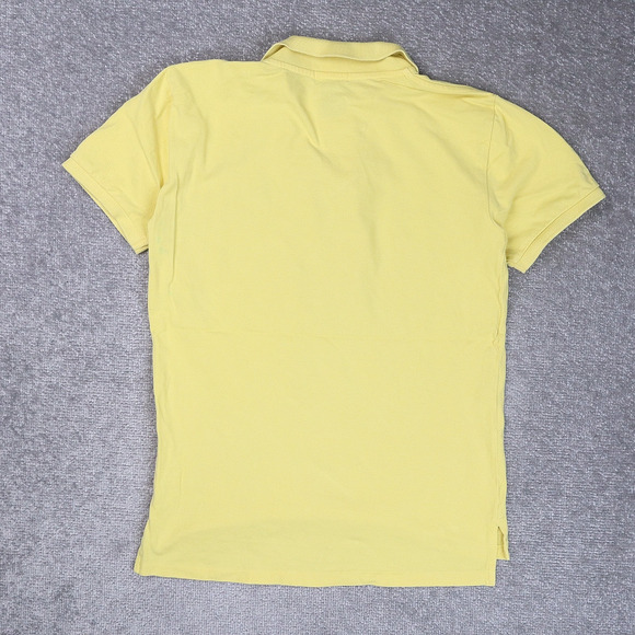 VTG Polo Ralph Lauren Youth XL Yellow Short Sleeve 1/4 Button Collared Shirt - Picture 2 of 10